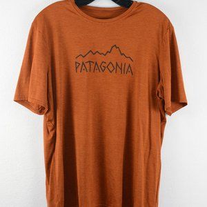 PATAGONIA MEN'S CAPILENE DAILY GRAPHIC T-SHIRT SIZE LARGE BURNT ORANGE